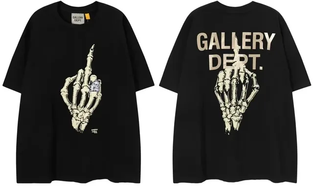 Gallery Dept. Skeleton Hand Tee Bone Middle Finger Print