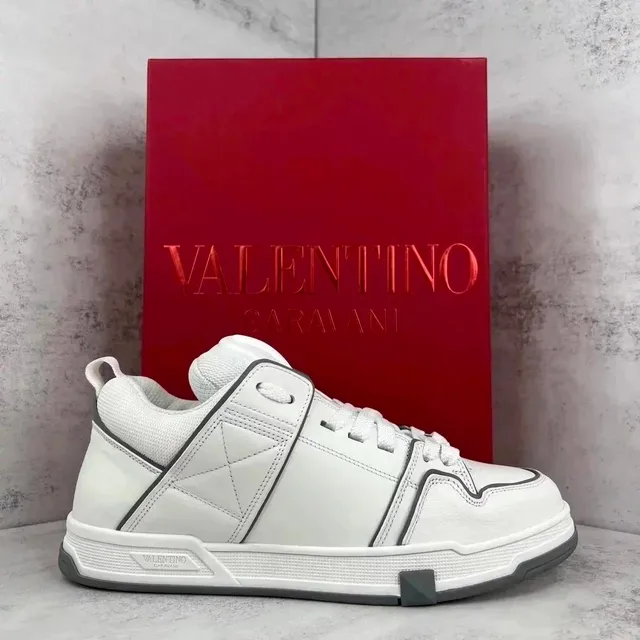 Valentino Rockrunner White with Grey Trim