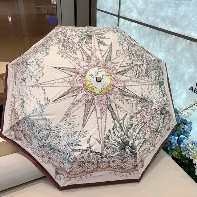 Hermès Parasol Carte Blanche Print