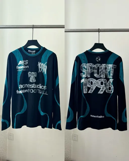 Acne Studios Long-Sleeve Football Tee Sport 1996 Print