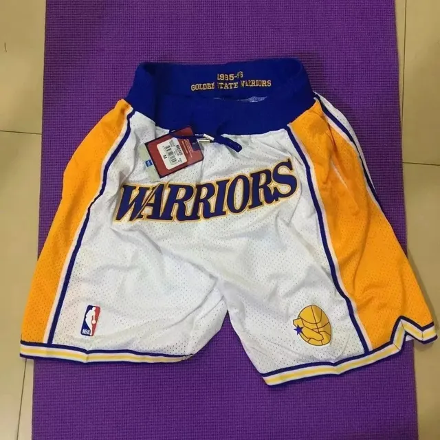 口袋裤勇士warrior白色密绣球裤
