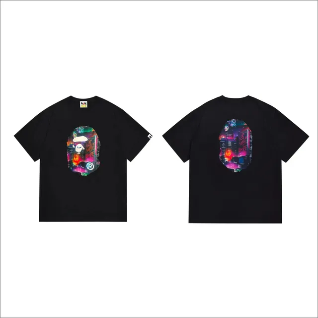 BAPE Shark Tee Neon City Ape Head