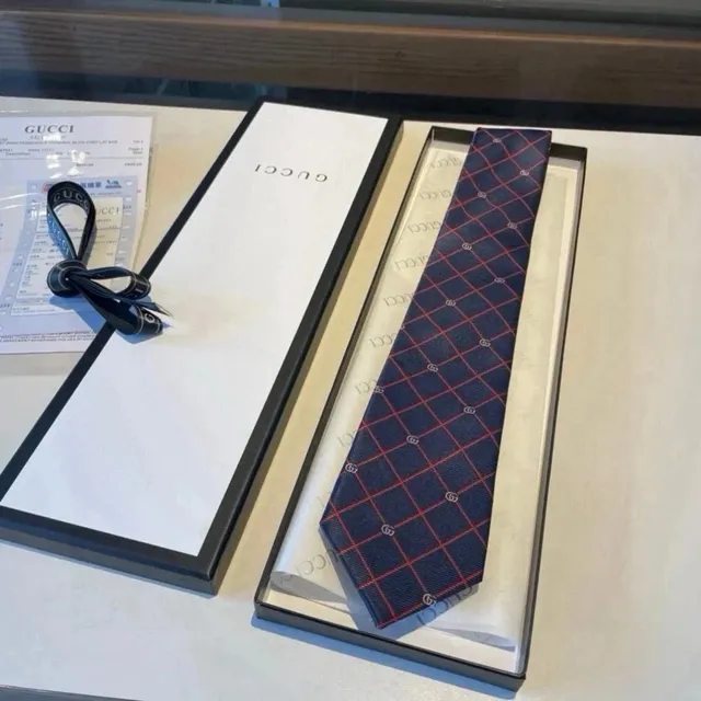 Gucci Neck Tie GG Grid Pattern