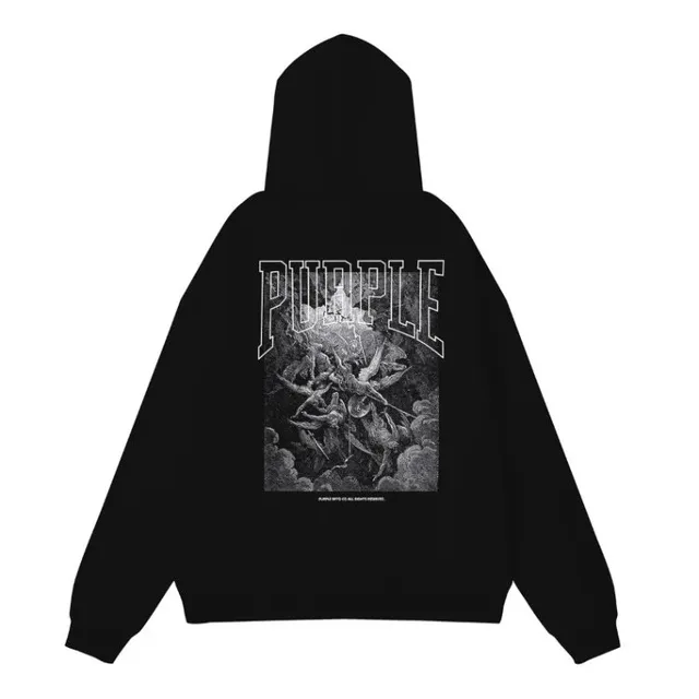Purple Brand Hooded Sweatshirt Purple Graphic Print