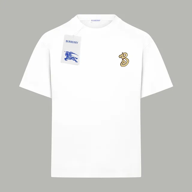 Burberry Logo T-Shirt Equestrian Knight and Snake Embroidery
