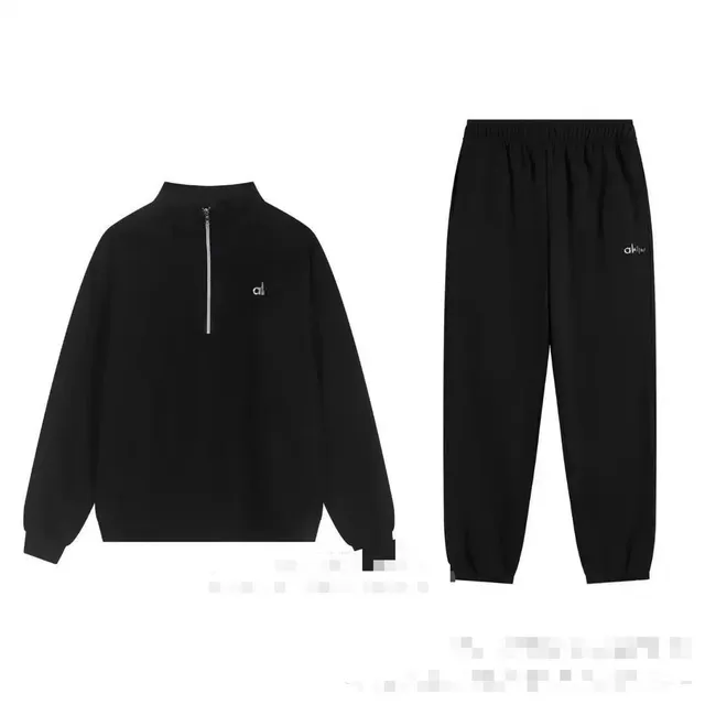 Calvin Klein Half-Zip Sweatshirt and Joggers Set Black Logo