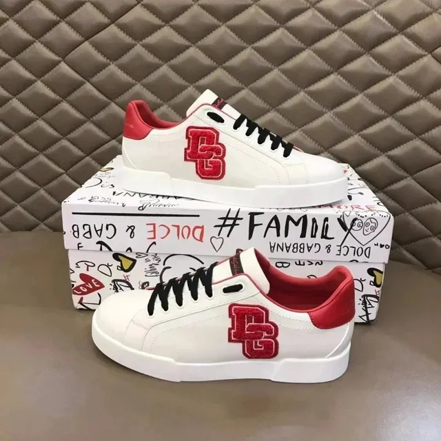 Dolce & Gabbana DG Logo Sneaker White with Red DG Patch