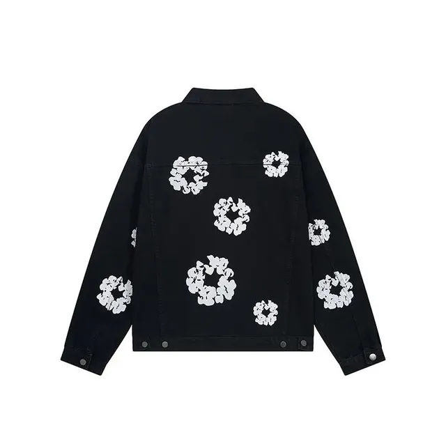 Balenciaga Denim Jacket Floral Embroidered
