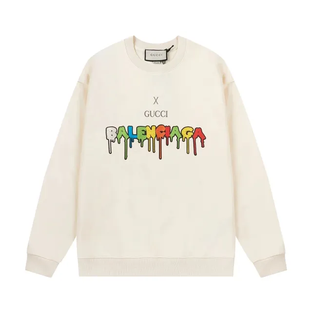 Gucci Crewneck Sweatshirt Balenciaga Logo Drip Print