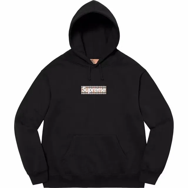 Supreme Box Logo Hooded Sweatshirt Burberry Check