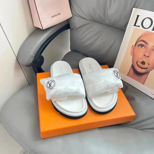 Louis Vuitton LV Slide Sandal Monogram Satin
