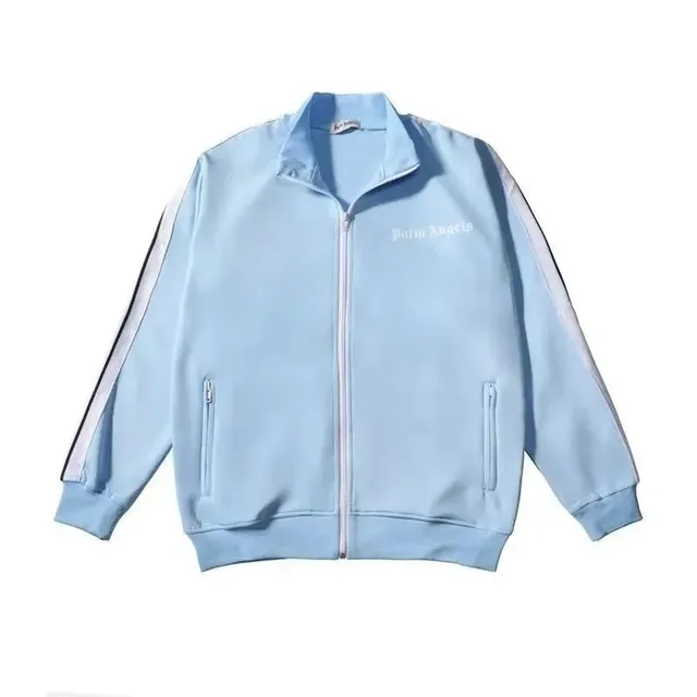 Palm Angels Track Jacket Light Blue with White Stripes
