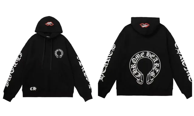 Chrome Hearts Hooded Sweatshirt Lips and Cross Logo