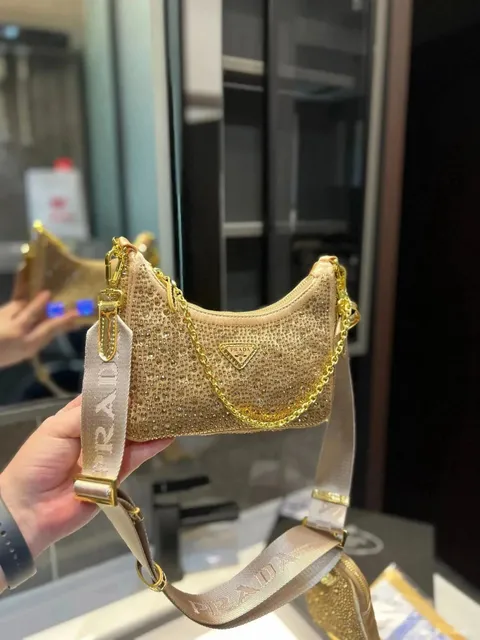 Prada Hobo Bag Crystal-Embellished