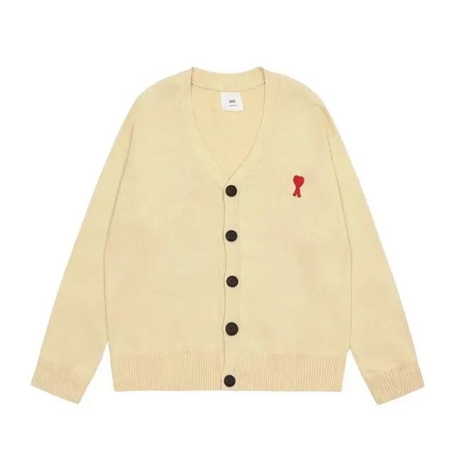 AMI Paris Cardigan Red Heart Logo