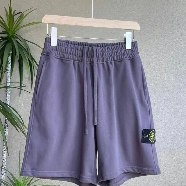 Stone Island Logo Patch Shorts Lavender Grey