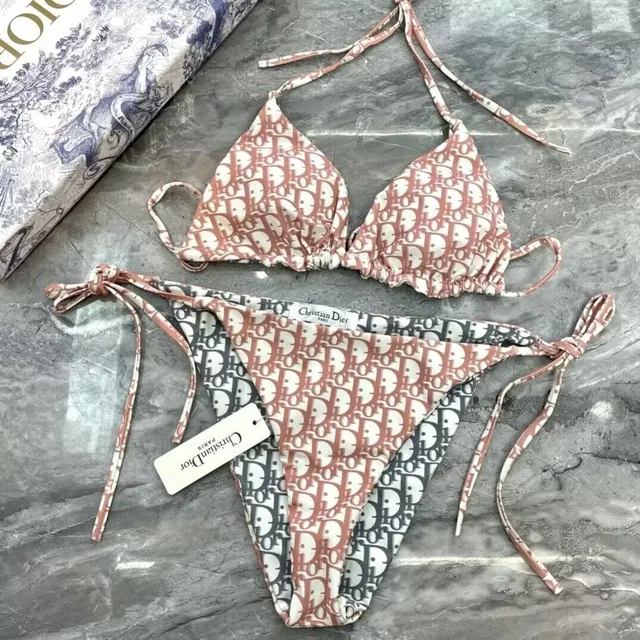 Dior Bikini Set Oblique Logo Print