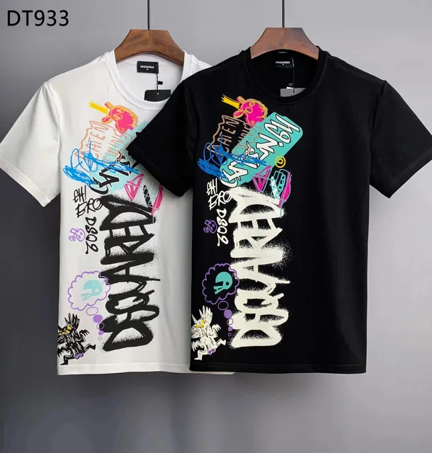 Dsquared2 Graphic Print T-Shirt Graffiti Logo