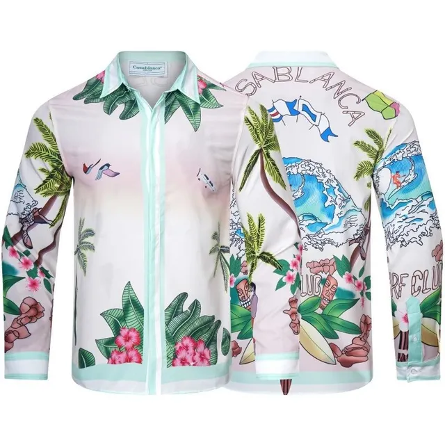 Casablanca Printed Camp Collar Shirt Tropical Surf Club
