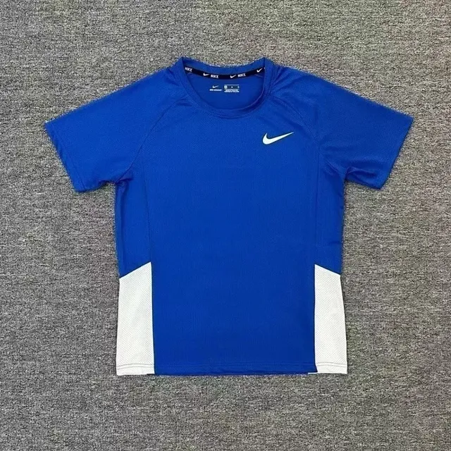 Nike Tech Fleece T-Shirt Royal Blue with White Panels