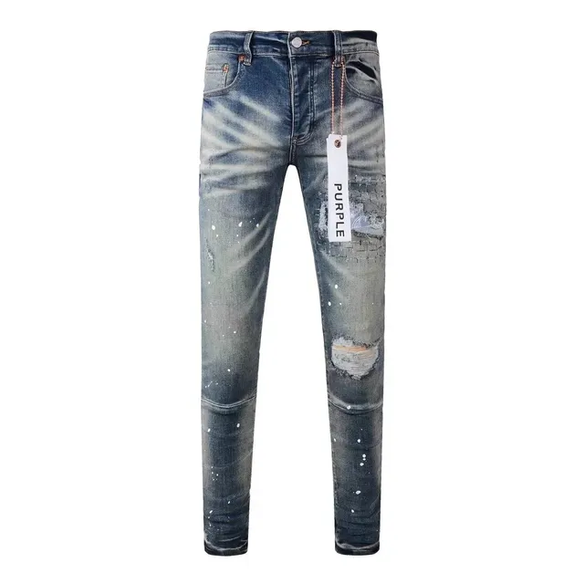 Amiri Distressed Slim Fit Jeans Paint-Splatter Patchwork