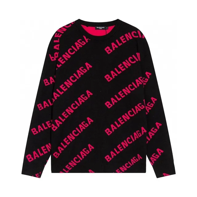 Balenciaga Logo Knit Sweater All-Over Logo