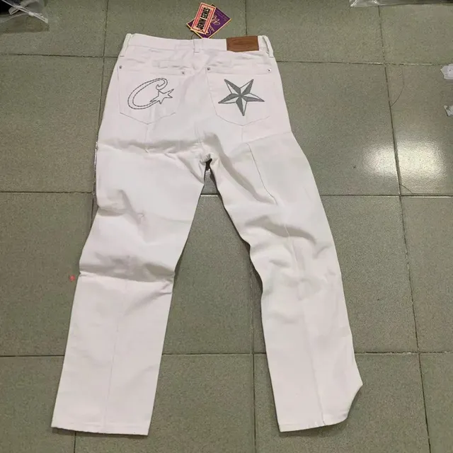 白色牛仔长裤
