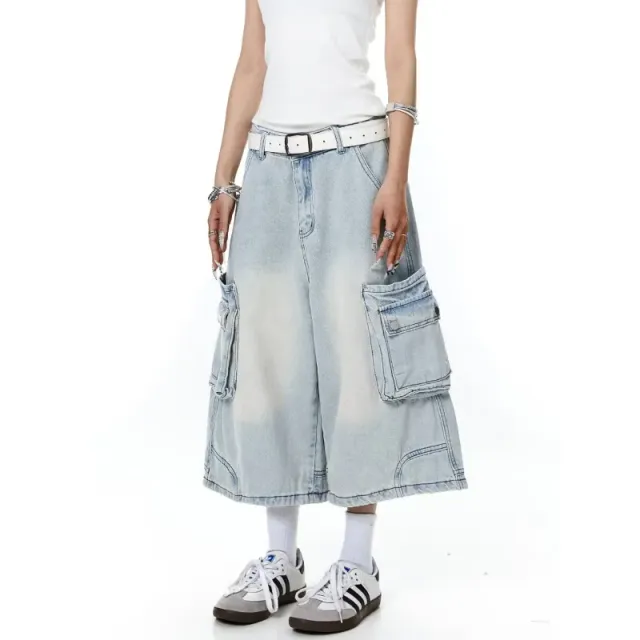 Levi's Cargo Wide-Leg Jeans Light Wash