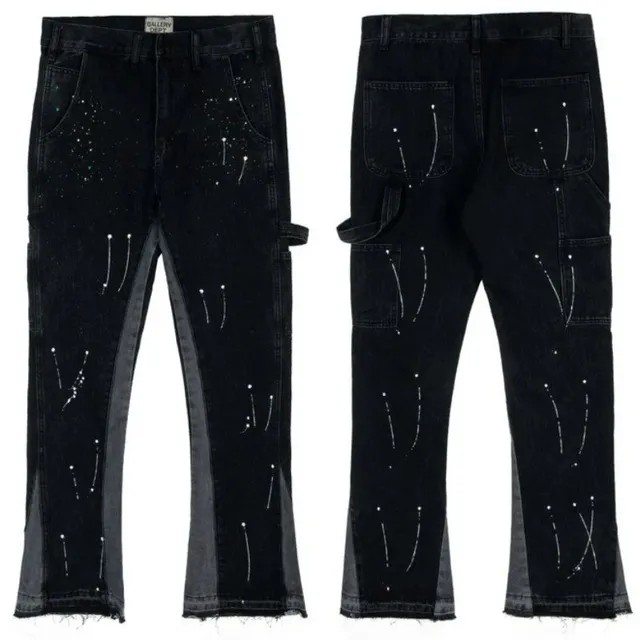 Gallery Dept. Paint Splatter Cargo Jeans Constellation Print