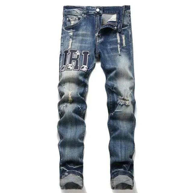 Amiri Distressed Jeans Logo Patch