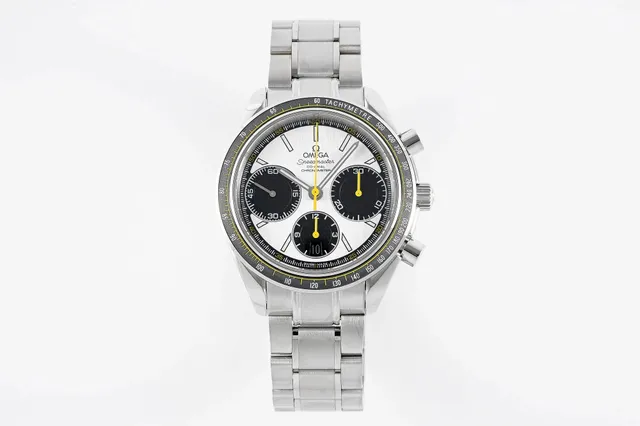 Omega Speedmaster Chronograph White Dial with Yellow Accents
