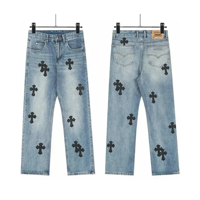 Chrome Hearts Jeans Cross-Embroidered