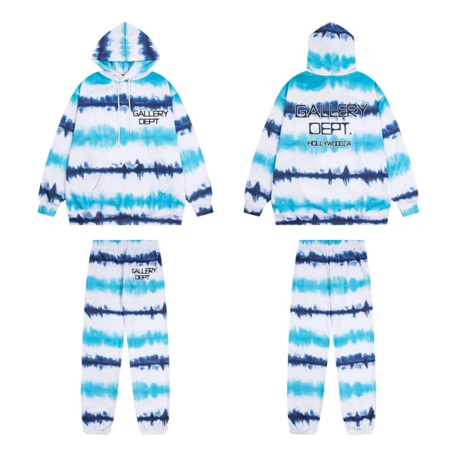 Gallery Dept. Tie-Dye Hoodie and Joggers Set Ocean Wave Tie-Dye