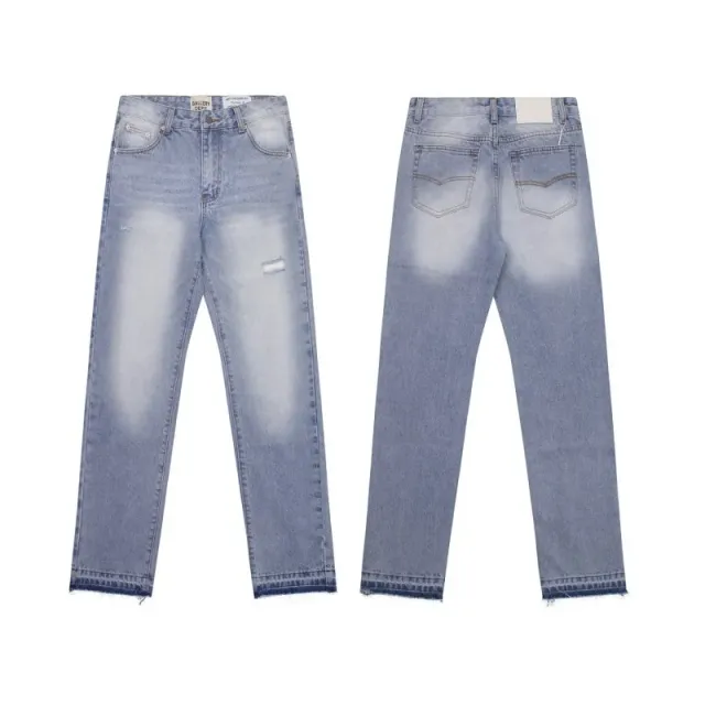 Levi's 501 Straight Fit Jeans Light Wash Distressed