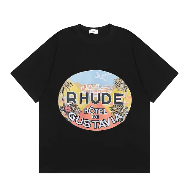 Rhude Hotel de Gustavia Tee Oval Graphic Print