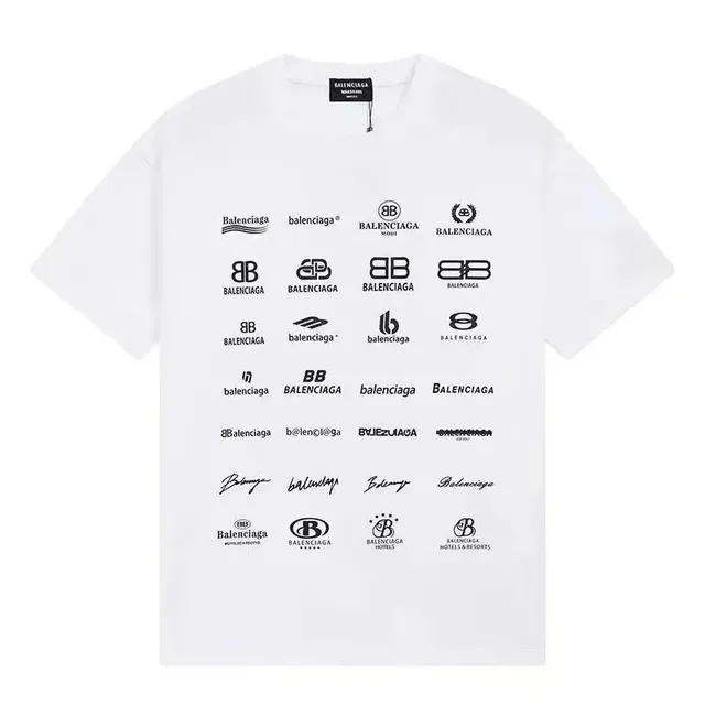 Balenciaga Logo Print T-Shirt Multi-Logo