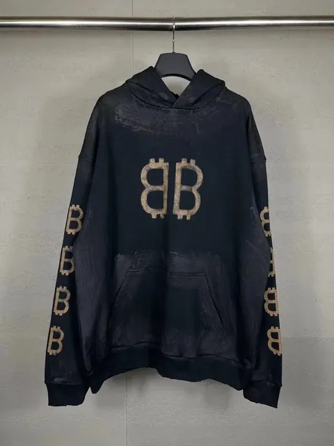 Broken Planet Bitcoin Hoodie Distressed Logo Print