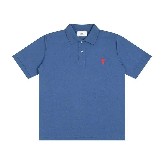 AMI Paris Polo Shirt Red Heart Logo