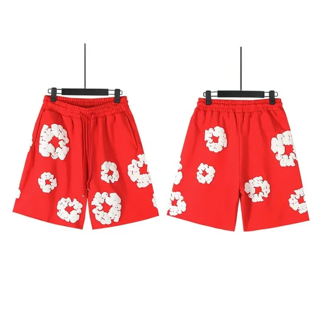 Embroidered Shorts Floral Appliqué