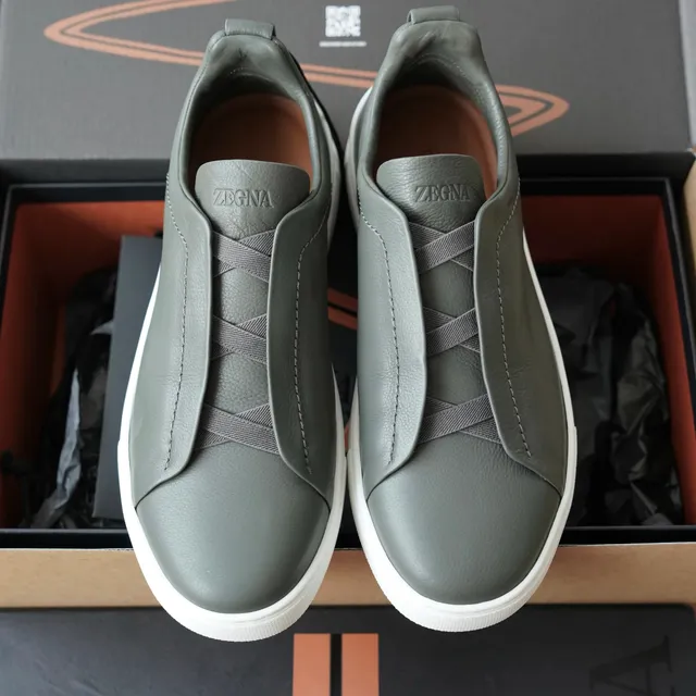 Zegna Slip-On Sneaker Olive Grey
