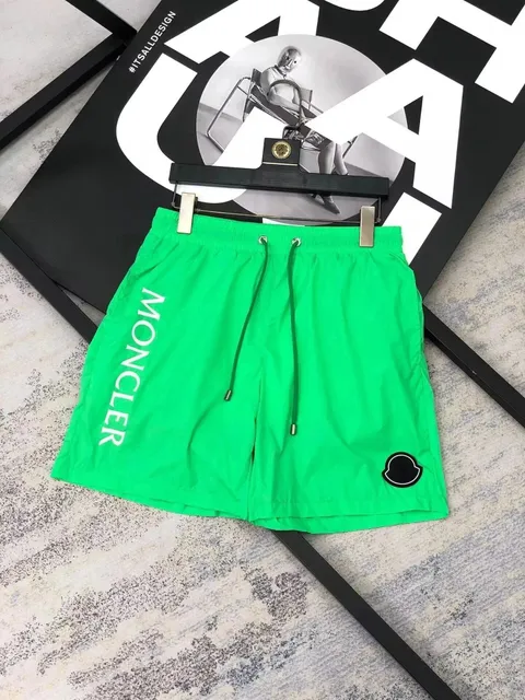 Moncler Logo-Print Shorts Neon Green
