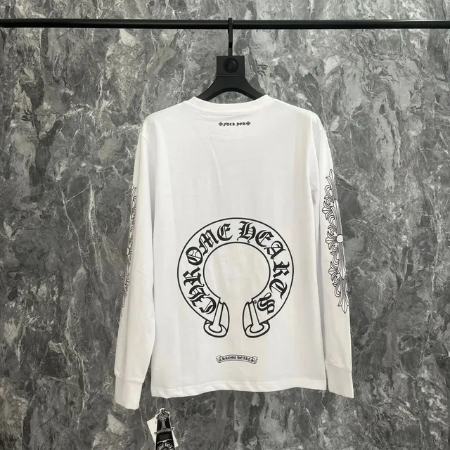 Long Sleeve Tee Chrome Hearts Logo Print