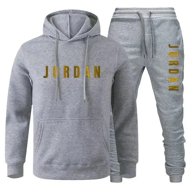 Jordan Hoodie and Joggers Set Gold Logo