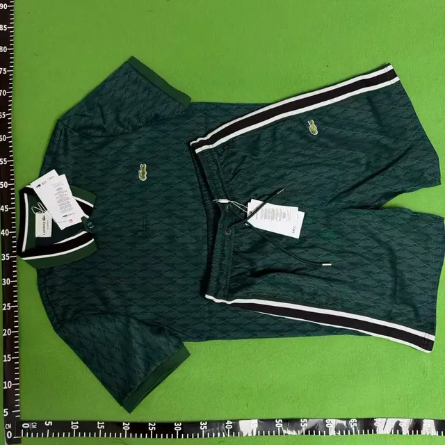 Lacoste Polo and Shorts Set Diamond Pattern