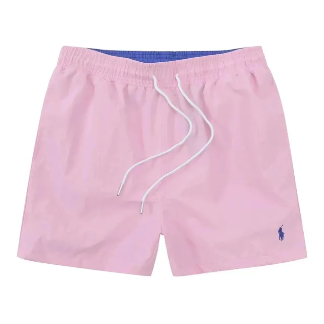 Polo Ralph Lauren Classic Fit Swim Shorts Pink with Navy Trim