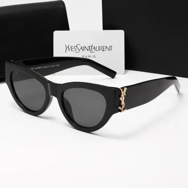 Saint Laurent Cat-Eye Sunglasses Gold YSL Logo