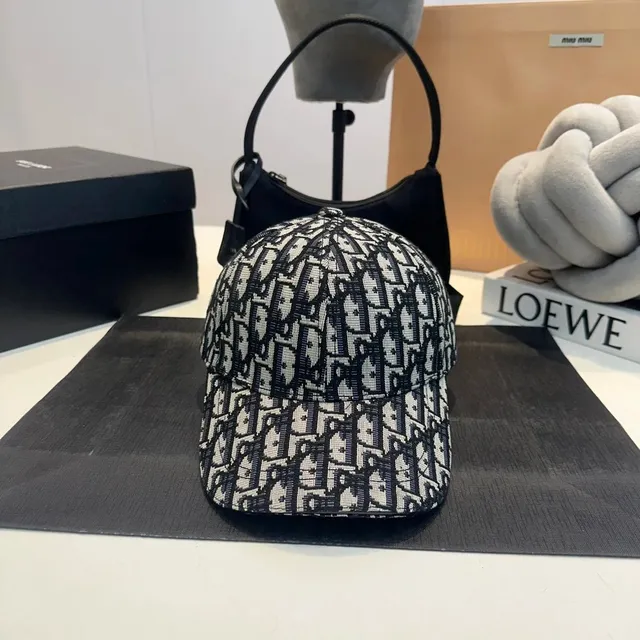Dior Baseball Cap Oblique Logo Print