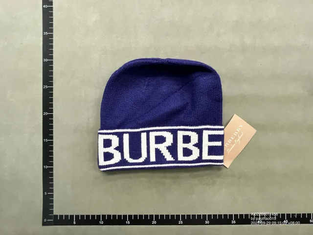 Burberry Logo Beanie Navy with White Logo Band