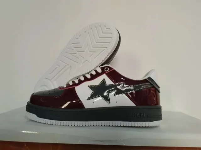 BAPE Shark Runner Burgundy Patent