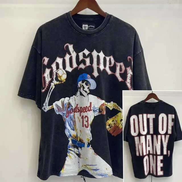 Godspeed Baseball Skeleton Tee Out of Many, One